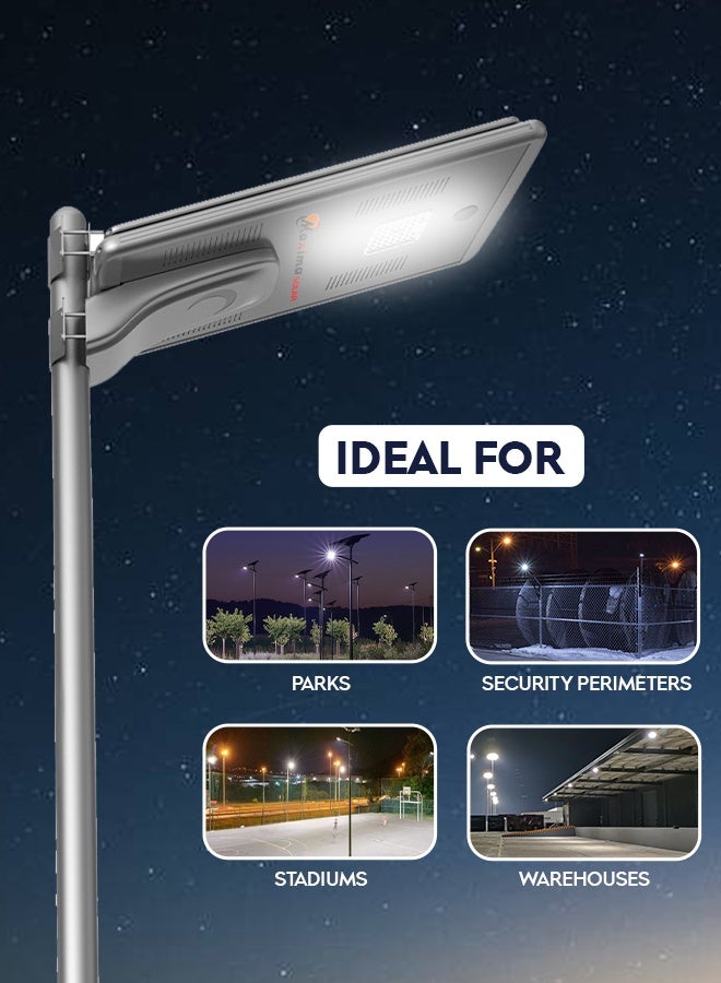 Maxima Solar Integrated Street Light 64W – High-Efficiency All-in-One Solar LED Outdoor Street Light with Built-in Battery & Panel - Image 2